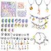 Conjunto de pulseiras de miçangas para crianças, venda quente transfronteiriça, kit DIY para meninas, brinquedo, cor deslumbrante, conjunto de quebra-cabeça de cristal