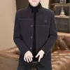 2025 Nuevo Traje de Invierno con Cuello Alto para Hombre Chaqueta Exterior Corta de Lana Chaqueta de Lana Popular Casual para Hombre