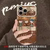 Gato Retro Adecuado para Funda de Teléfono Móvil Serie Apple 17 Iphone15 Piel de Cabra Galvanizada 16 Otoño e Invierno 14Promax Mujer