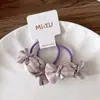 Estilo Coreano Tecido Doce Xadrez Crianças Franja Doce Presilha Laço de Cabelo Versátil Menina Floral Presilha de Cabelo com Laço