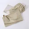 Venta al por mayor Envío directo Primavera Verano Algodón Lino Ropa de casa para mujer Cintura elástica Pierna ancha Pantalones cortos Casual Cómodo Pijama para el hogar