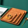 Bandeja estilo retro con imitación de veta de madera, bandeja cuadrada y redonda para servir en la mesa, bandeja para bocadillos, bandeja para té para la sala de estar y el comedor