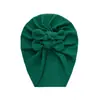 Gorro de punto liso para bebé transfronterizo con doble lazo, Gorro para bebé estilo indio, Gorro suave de algodón acanalado para bebé, Estilo Ins
