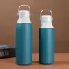 Taza Térmica de Acero Inoxidable 304 Transfronteriza para Comercio Exterior, Botella de Agua Portátil de Gran Capacidad para Deportes al Aire Libre con Asa y Popote, Personalizable
