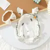 Conjunto de Verano para Bebé Niña, Mono Delicado y de Moda de Encaje con Mangas Volantes y una Diadema
