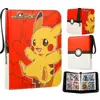 Suministro Directo de Amazon Libro de Almacenamiento de Cartas Pokémon Libro de Tarjetas Cuadrícula Cuadrada Gran Capacidad Cuero Cremallera Animación Bolsa de Cosméticos