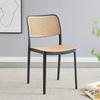 Silla de comedor de plástico con reposabrazos, gruesa y sólida, de ratán, apilable, para uso doméstico, para exteriores, con respaldo para restaurante.