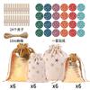 Bolsa de regalo navideña con estrellas bronceadoras, calendario de adviento, cuenta regresiva, bolsa colgante para dulces, bolsa de dulces para regalo navideño