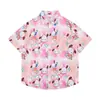 Camisas Florales de Comercio Exterior Transfronterizo, Manga Corta, Unisex, Estilo Pareja, Estilo Vacaciones en la Playa, Festival Songkran, Camisas Tailandesas, Chaquetas