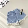 Shorts Jeans Novos de Verão para Meninas Estilo Coreano Roupa Externa Fina para Bebês Versátil Calças Tendência Estilo Western de Verão para Crianças