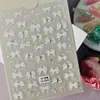 Adesivos para Nail Art Laço de Pérola 5D Rendado Embossado Laço de Fita Adesivos de Unha DIY Estilo Ca