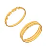 Pulsera Doble Capa Hebilla Lisa Estilo Nuevo Simple y de Moda Europea y Americana Acero Inoxidable Chapado en Oro Real de 18K Pulsera Versátil Personalizada