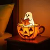 Luz de Noche de Fantasma de Halloween Transfronteriza Estatua Decoración Creativa de Atmósfera para el Hogar Manualidades Navideñas de Resina