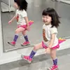 Camisetas de Manga Corta Estilo Coreano para Niños y Niñas, Tops de Verano para Niños, Conjunto de Pantalones Cortos con Cola de Dinosaurio Tridimensional para Bebés