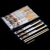 Palillos desechables de flor de cuerno de 19,5/22,5 cm de largo, palillos redondos de lana de bambú, palillos de comida rápida saludables, palillos de bambú con forma de piña negra