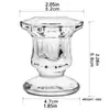 Porta-velas de baixo perfil luxuoso com haste de vidro transparente e base de cera, ideal para criar ambiente na mesa de jantar com velas perfumadas