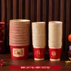 Tazones de Papel Rojos Desechables para Fiesta de Inauguración de Casa Mudándose a una Casa Nueva Buena Suerte Juego de Vasos de Papel Engrosados Tazones y Palillos para el Hogar