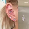 Colección de Pendientes de Hueso del Oído Morado de Ensueño Pendientes de Zirconia Pendientes Planos Espirales de Titanio Médico para el Hélice Pendientes de Hueso del Oído Morados