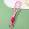 Cordón para Teléfono de Color Dopamina Bloque de Color para Niñas, Correa de Muñeca Antiperdida, Colgante Llavero, Accesorio Práctico Portátil Antiperdida