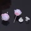 Brincos de resina azul transparente com rosa requintado simples doces não alérgicos brincos de moda versáteis acessórios de orelha