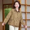 Jaqueta da Moda de Outono para Mães Baixinhas 2025 Novos Tops Estilosos para Mulheres de Meia-Idade e Idosas Jaqueta de Moda Primavera e Outono Casaco Trench