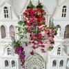 Planta artificial colgante de pared con rosas de 3 ángulos de Meinan, planta de boda, decoración colgante de pared, distrito de Wuqing, flor artificial, decoración del hogar, flor falsa
