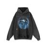 Sudadera con capucha lavada con estampado de figura de rap retro de hip-hop estilo americano para hombres y mujeres, marca de moda urbana, parte superior de base antigua