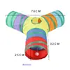 Túnel de Juguete para Gatos Arcoíris, Plegable, con Múltiples Agujeros, Interactivo, Empalmable, Nuevo Túnel para Gatos, Suministros para Mascotas, Venta al por Mayor