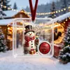 Colgante de Almacenamiento Acrílico de Muñeco de Nieve Navideño Transfronterizo, Clip para Billetes de Acrílico, Portabilletes Enrollable, Adorno Decorativo Navideño