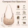 Bolsa de Ombro Hobo para Mulheres, Bolsa de Braço Retro Fofa, Carteira de Cortiça Vegana com Alça Ajustável, Bolsa Tote Leve e Desestruturada, Bolsa Hobo Pequena Tendência