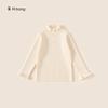 Roupa Infantil Youbao Estilo Outono e Inverno Camiseta Básica de Pérolas de Gola Média Manga Longa para Meninas Suéter para Meninas