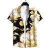 Tendencia de moda de verano transfronteriza nueva moda casual para hombre europea y americana camisa de manga corta con estampado digital 3D
