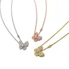 Collar de Mariposa de Diamantes Estilo Coreano Ins Moda para Mujer Combinación Perfecta Lujo Ligero Elegante Celebridad Social Cadena para Clavícula Accesorios para Novia