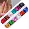 Venta Caliente Arte de Uñas Lentejuelas Amor Láser Mágico Mariposa Fluorescente Luminoso Lentejuelas En Caja Venta al Mayoreo de Fábrica