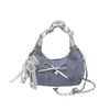 Bolso de mano de media luna plisado de estilo coreano para mujer, nuevo bolso cruzado versátil de moda 2026, bolso versátil de verano para el día a día