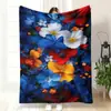 Venta Directa de Fábrica Manta Cálida de Terciopelo Doble Cara Estampada Regalo Patrón Floral Manta para Siesta Manta de Franela