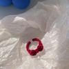 Anillo Abierto de Oso de Peluche de Terciopelo y Conejo, Joyería de Terciopelo Retro Francesa, Regalo Femenino para Mejor Amiga, Lazo