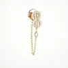 Aretes de oro de 18 quilates de Fred incrustados con diamantes con diseño de nudo doble y elegante collar con borla en forma de pera, un toque de lujo y moda