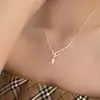 Colar Versátil de Concha de Pérola Estilo Ins para Mulheres com Laço, Não Desbota, Design Único Corrente para Clavícula Joia