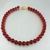 Collar de cuentas de doble aro de oro de 18 quilates con ágata roja natural, nuevo estilo chino, estilo nacional, calcedonia ligera, cadena de clavícula de lujo con nicho.