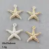 Efeito Pérola Artificial Dourado Imitation Shell Acessórios Estrela do Mar Peixe Oceânico Cavalo-Marinho Pingente com Furo Acessórios para Joias DIY