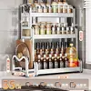 Nuevo Estante de Almacenamiento de Cocina de Acero Inoxidable para Encimera, Organizador Multifuncional para Aceite, Sal, Salsa, Vinagre, Frascos de Condimentos y Portacuchillos