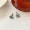 Pendientes de Árbol de Navidad para Mujer Corea del Sur Simples Populares en Internet Estilo Frío Pendientes Temáticos de Año Nuevo Agujas de Plata Sentido de Alta Calidad Nicho