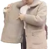 Comercio exterior de fábrica transfronteriza forro polar engrosado imitación piel de cordero abrigo largo cálido para mujer algodón acolchado piel