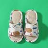 Nuevas Pantuflas de Lino para Niños Familia de Tres Pantuflas Padre-Hijo para el Hogar de Interior Primavera y Verano Guardería Pantuflas de Dibujos Animados