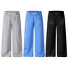 2026554 High Street Estilo Americano Unisex Diseño Bordado Retro Ajuste Holgado para Hombre Botón de París Pantalones Deportivos Casuales