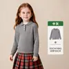 Tong Bei Roupas Infantis 2026 Outono Novidades Suéter com Gola para Crianças Estilo Coreano Retrô Versátil Doce Manga Longa