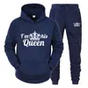 Conjunto de dos piezas de pantalón de chándal con estampado y forro polar para hombre y mujer, conjunto deportivo informal europeo y americano para imprimir logo