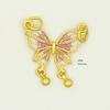 Colgante de mariposa de circonita incrustada en arenisca de larga duración, accesorios de collar DIY, accesorios de borla de esmalte