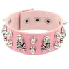 Pulsera Ancha de Cuero PU Ecológico Transfronteriza de Moda Europea y Americana con Remaches de Calaveras Audaces Joyería de Pulsera Punk Hip-Hop